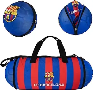 Official FC Barcelona Foldable Duffel Bag by Maccabi Art