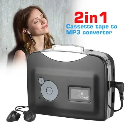 Cassette Player EEEkit Portable Walkman from Tapes to MP3 Converter via USB Audio Music Capture Recorder with Headphone