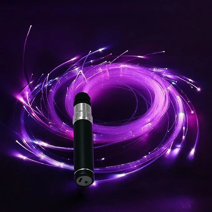 ANBOSON LED Fiber Optic Whip 6ft Rechargeable Pixel Whip with 7 Colors and 4 Glowing Modes,Flow Toy Perfect for Dance, Parties, Gift