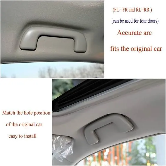 Auto Roof Pull Handle Grab Rail Grey with Hook LH=RH Universal for Toyota for Corolla for Rav4 Yaris Vios OEM:74610-52020 (Front Handrail Without Hook(Beige Gray) 1Pcs)