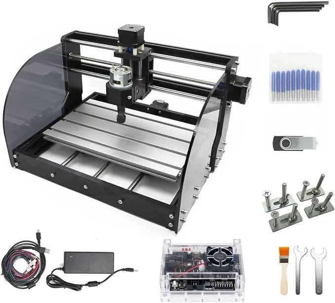 CNCTOPBAOS CNC 3018 Pro Max 3 Axis Desktop DIY Mini Wood Router Kit Engraver Woodworking PCB PVC Milling Engraving Carving Machine GRBL Control with