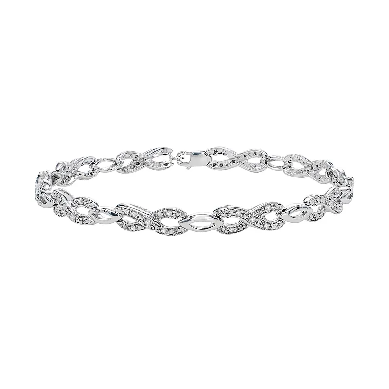 Sterling Silver 1/4 Carat T.W. Diamond Infinity Bracelet