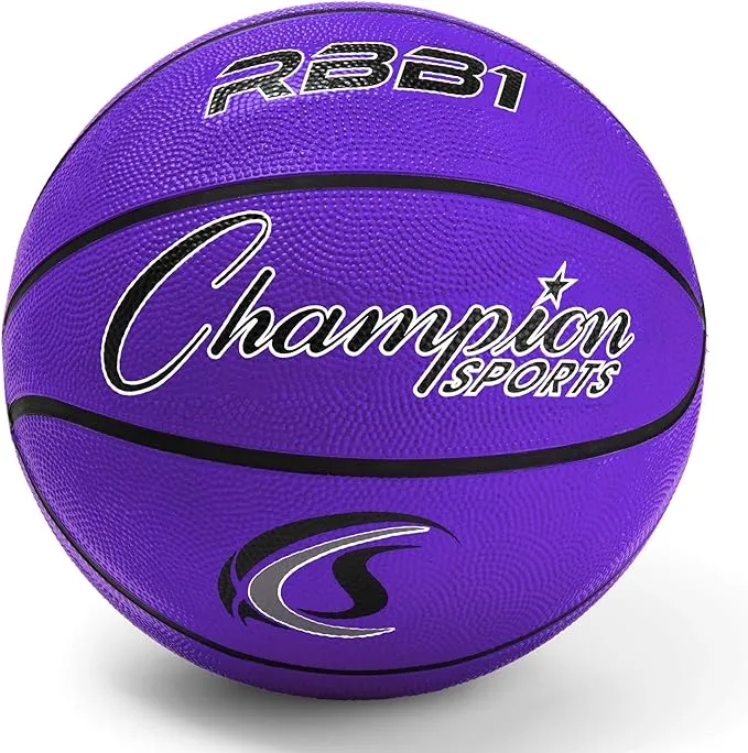 Champion Sports Official Heavy Duty Rubber Cover Nylon Basketballs