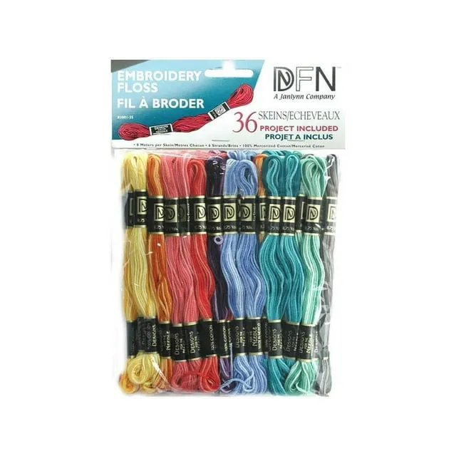 Janlynn Variegated Embroidery Floss Pack, 9.5 x 6.25 x 0.5