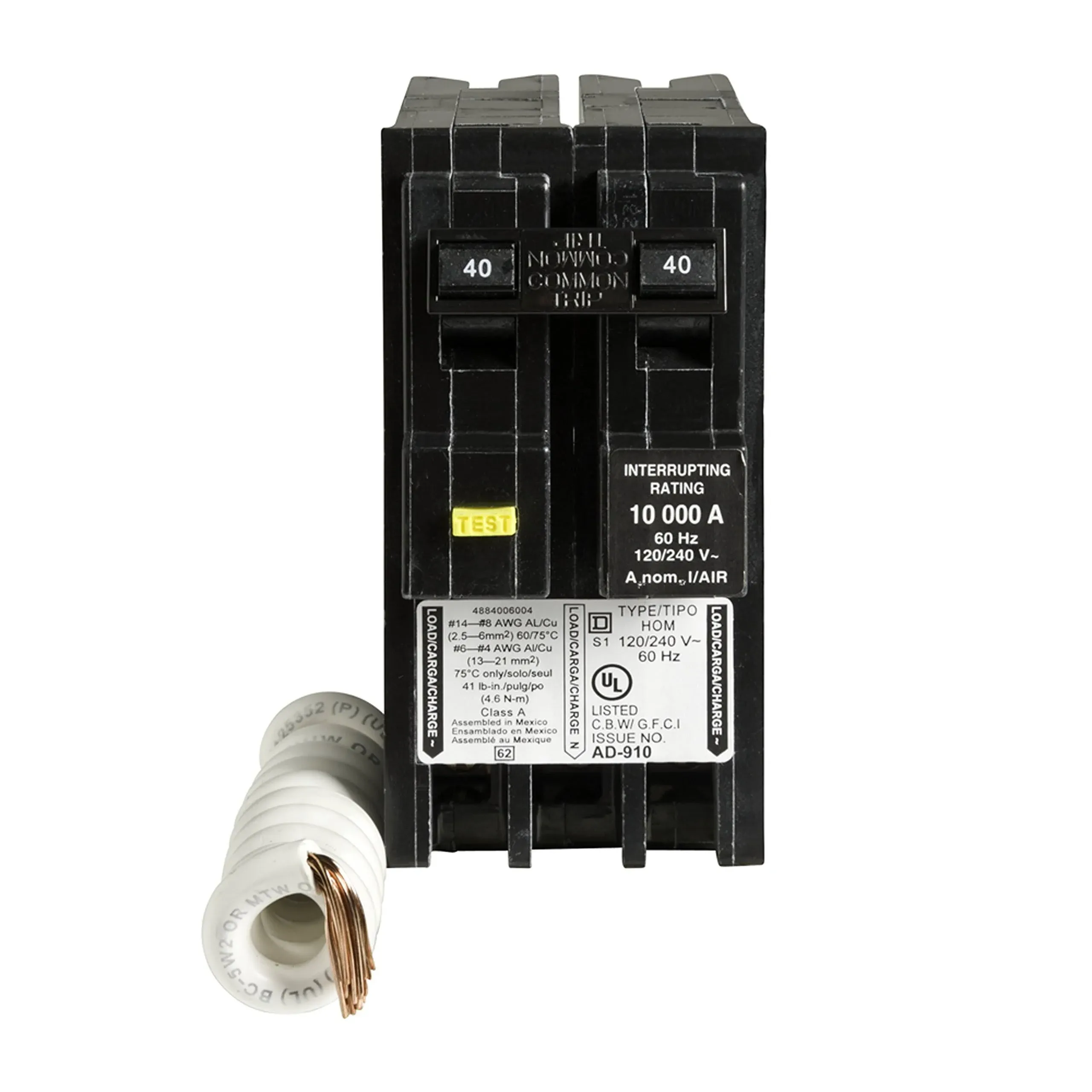 Square D by Schneider Electric Square D - HOM240GFIC Homeline 40 Amp Two-Pole GFCI Circuit Breaker, 