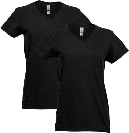 Gildan Women's Heavy Cotton V-Neck T-Shirt, 2-Pack