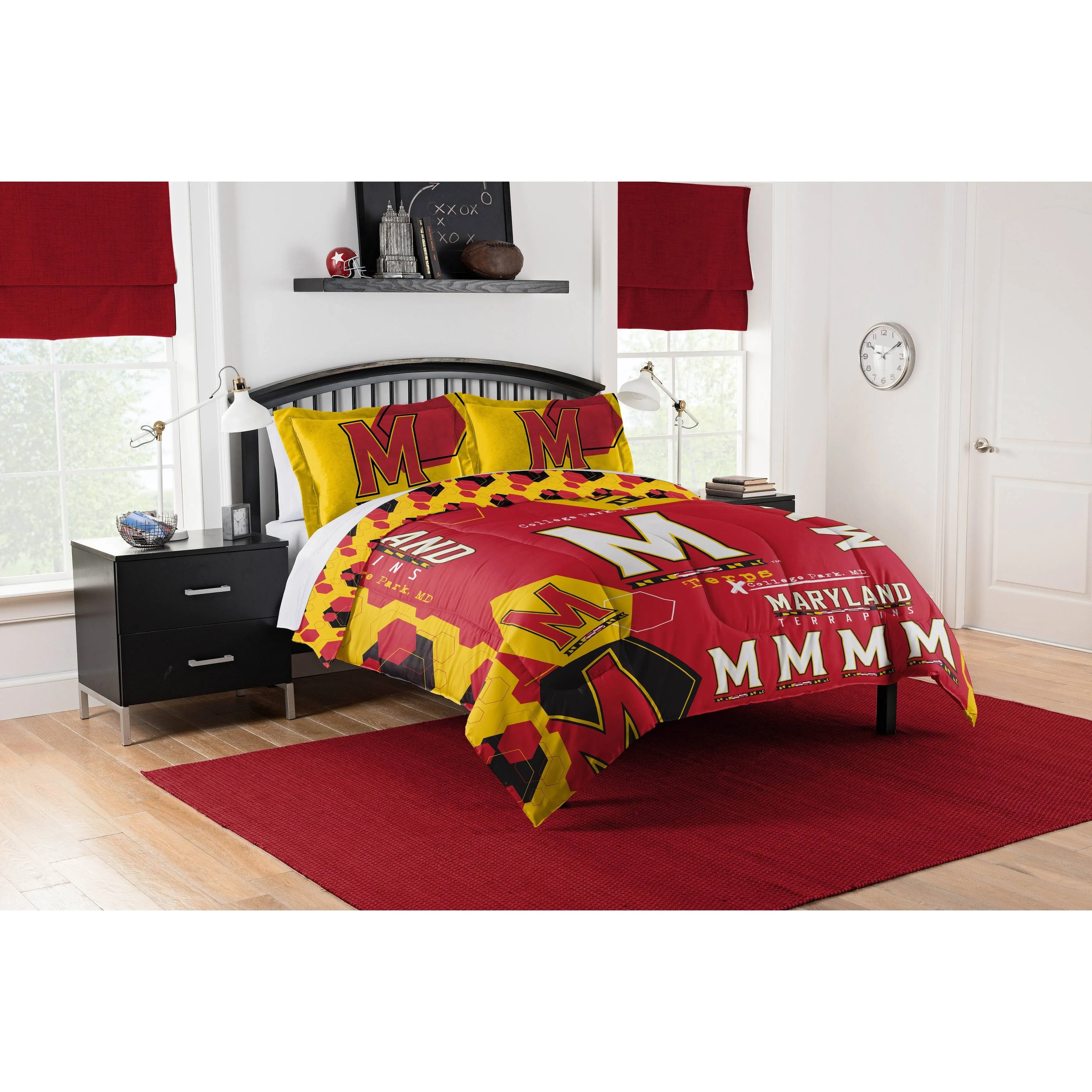 Maryland Terrapins NCAA Hexagon Full/Queen Comforter Set