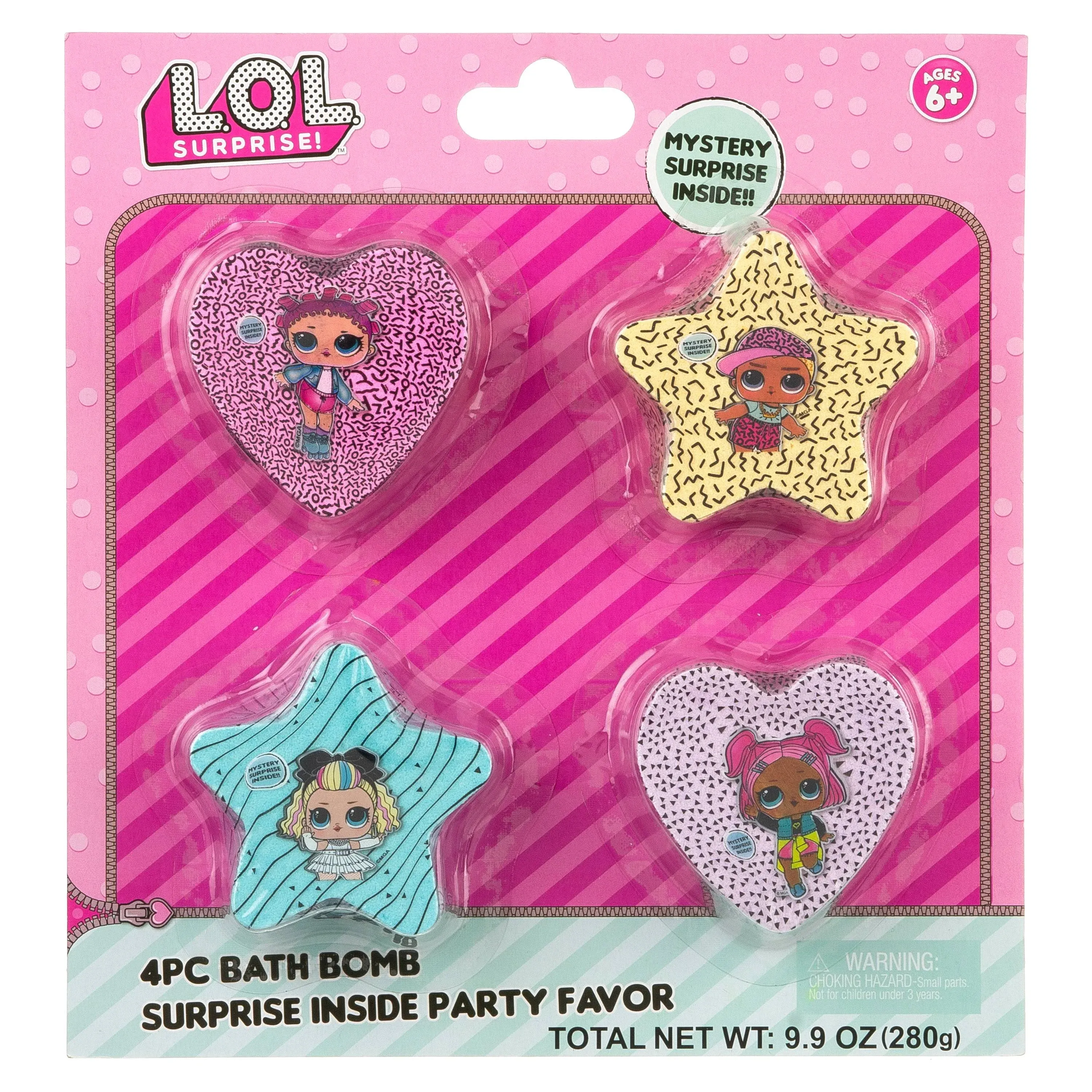 L.O.L. Surprise! Party Favors 4PC Children Bath Bomb Package - Non Toxic Bath Bombs for Kids, Spa Gifts for Girls, Kid Safe Bath Bombs for Girls, LOL Bath Set, Kids Bath Accessories Girls Gift Pack