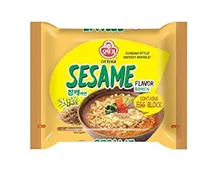 OTTOGI Spicy Sesame Flavor Ramen, SPICY KOREAN STYLE INSTANT NOODLE, Contains Egg Block, Sesame flavor instant noodle (115g) - 5 Pack