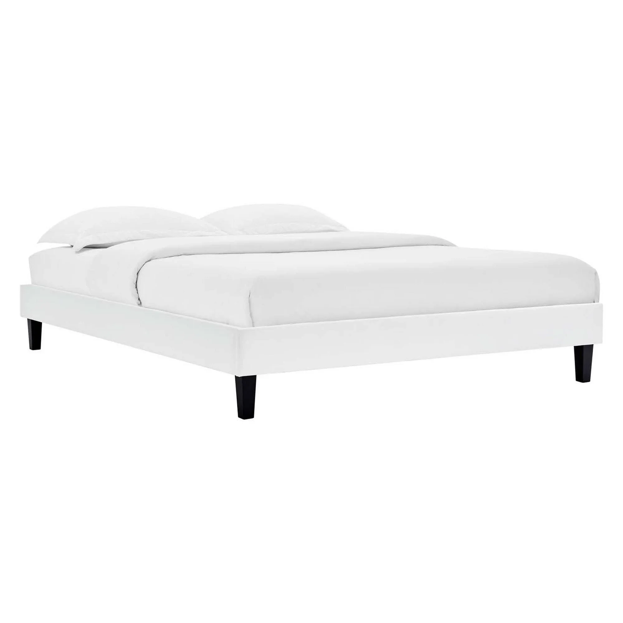 Reign King Performance Velvet Platform Bed Frame - East End Imports MOD-6267-WHI