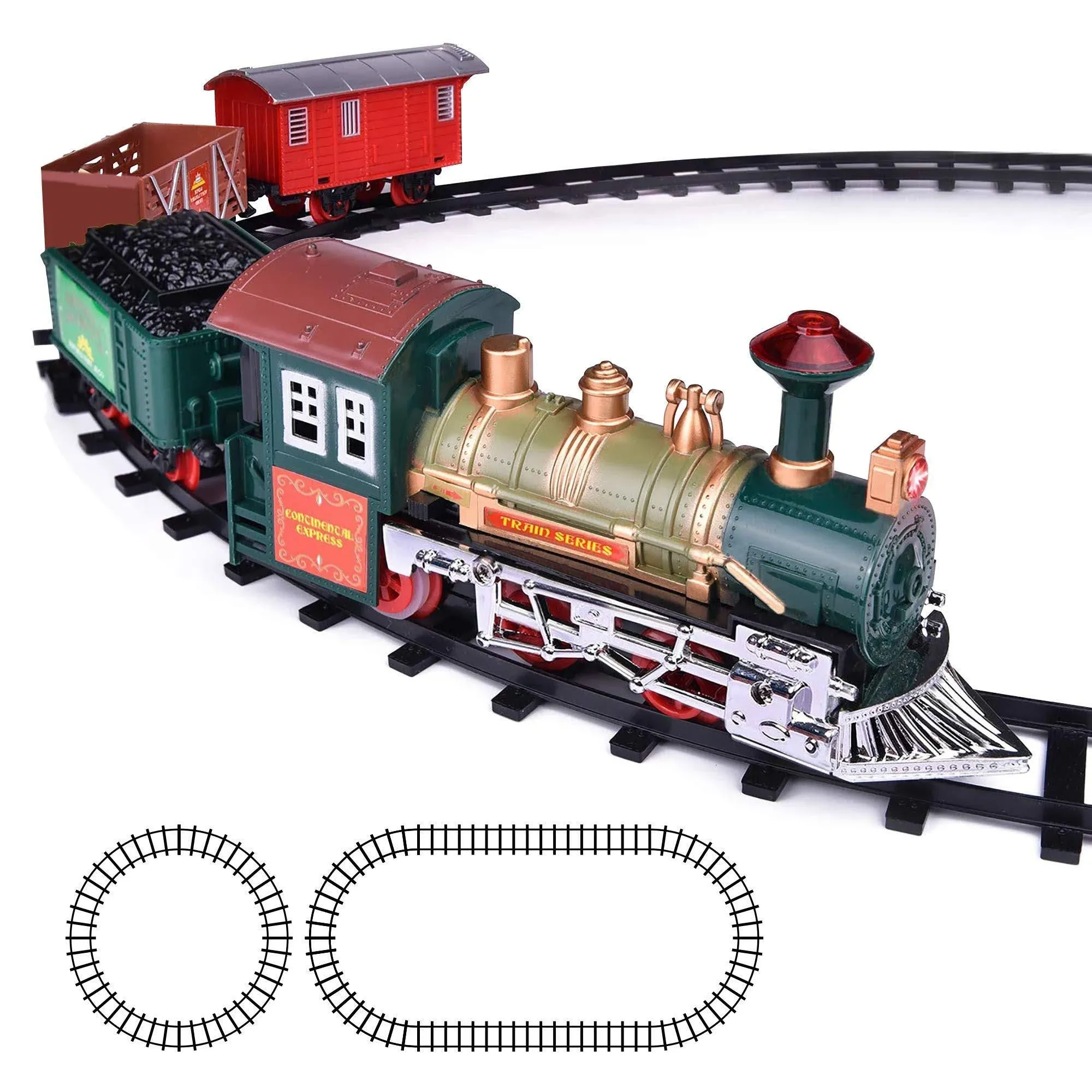 ArtCreativity Deluxe Train Set for Kids - Battery-Operated Toy with 4 Cars and Tracks - Durable Plastic - Cute Christmas Holiday Train for Under The Tree, Great Gift Idea for Boys, Girls, Toddlers