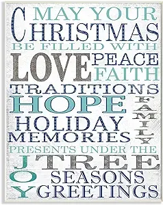 Peace On Earth Distressed Wood Typography Wall Plaque Art, 10 x 15