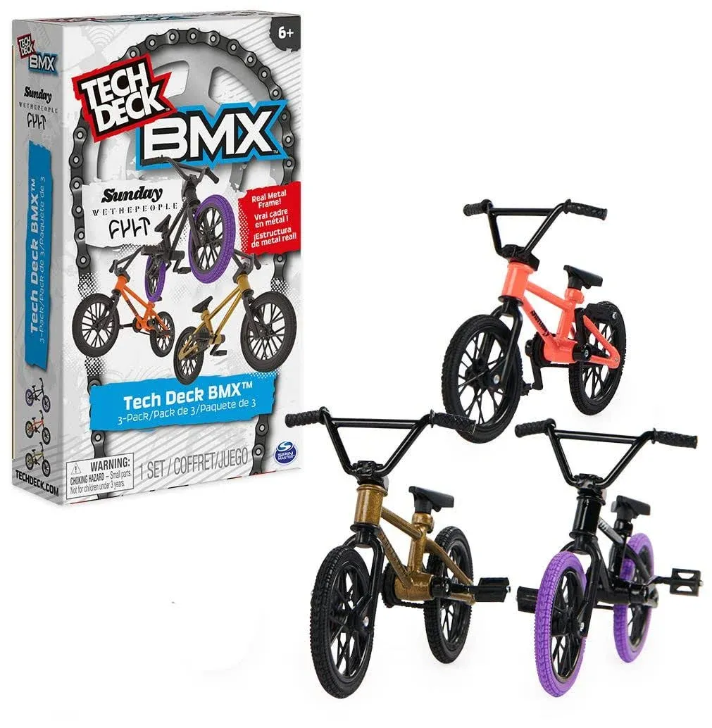 BMX Finger Bike 3-Pack, Collectible&Customizable Mini BMX Toys for Collectors