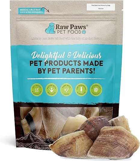 Raw Paws Natural Cow Hooves for Dogs, 10-Pack - All-Natural Beef Hooves Made from Free-Range, Grass-Fed Cattle - Safe Rawhide Alternative - Dog Cow Hooves XL - Long-Lasting Cow Hoof Dog Chews