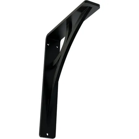 Ekena Millwork 1 1/2 W x 5 1/2 D x 8 H Galveston Wrought Iron Bracket (Single center brace) Powder Coated Black