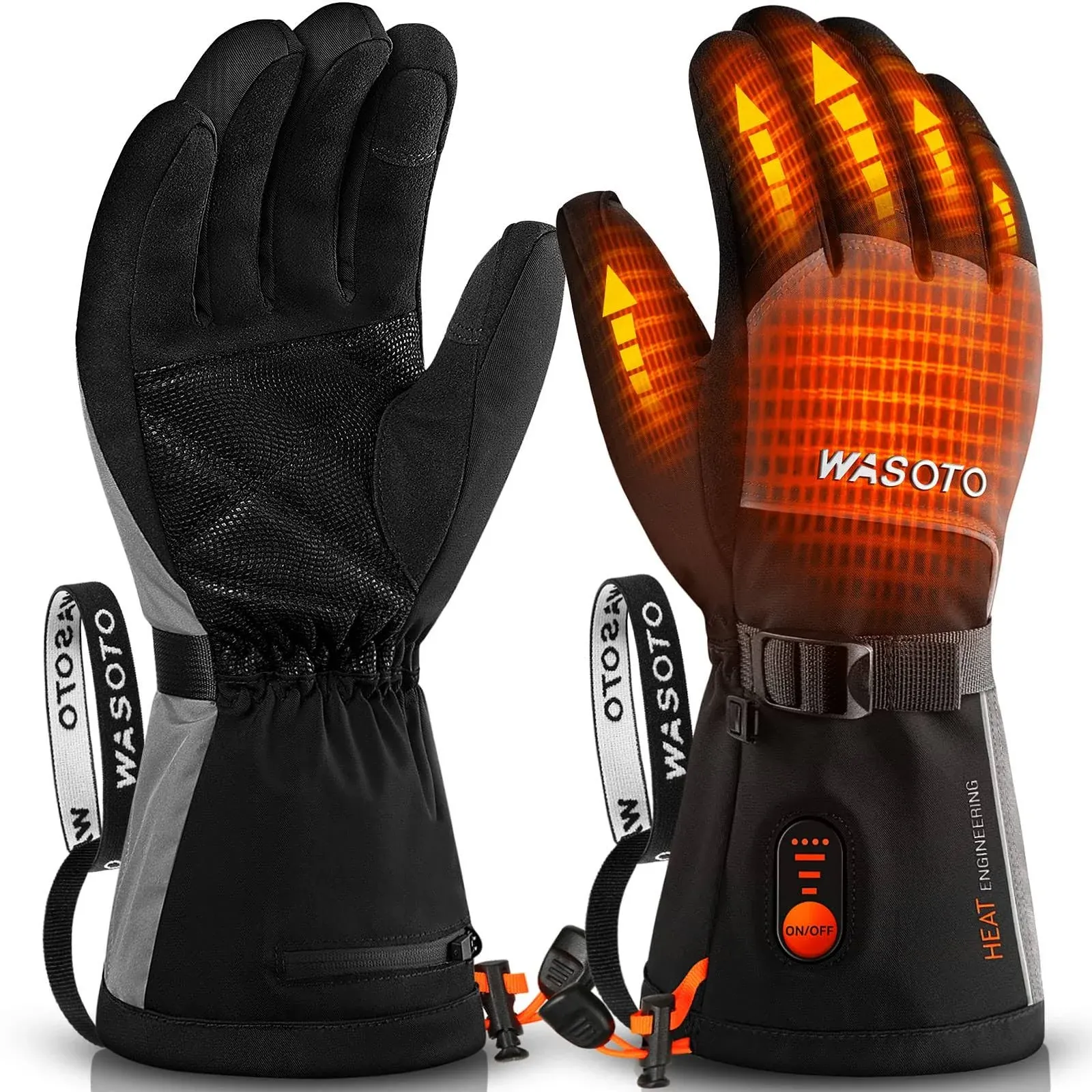 Heated Gloves for Men Women 7.4V Battery 22.2WH Rechargeable Heated Ski Glove...