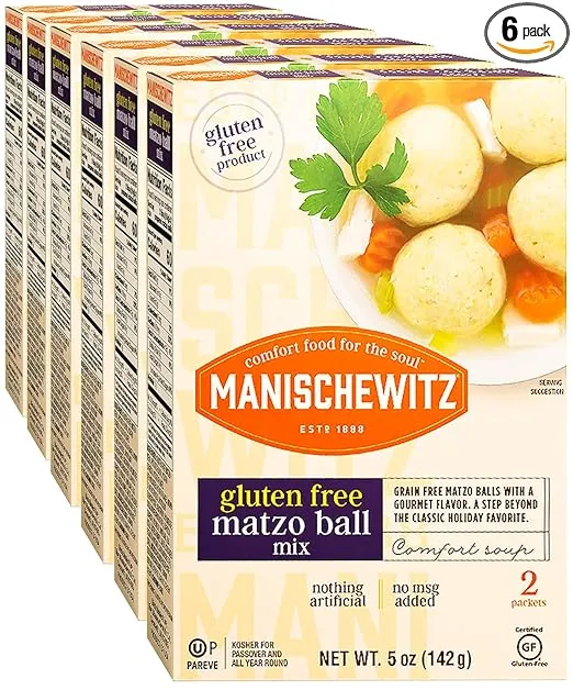 Manischewitz Matzo Ball Mix, Gluten Free - 5 Ounce Pack of 6