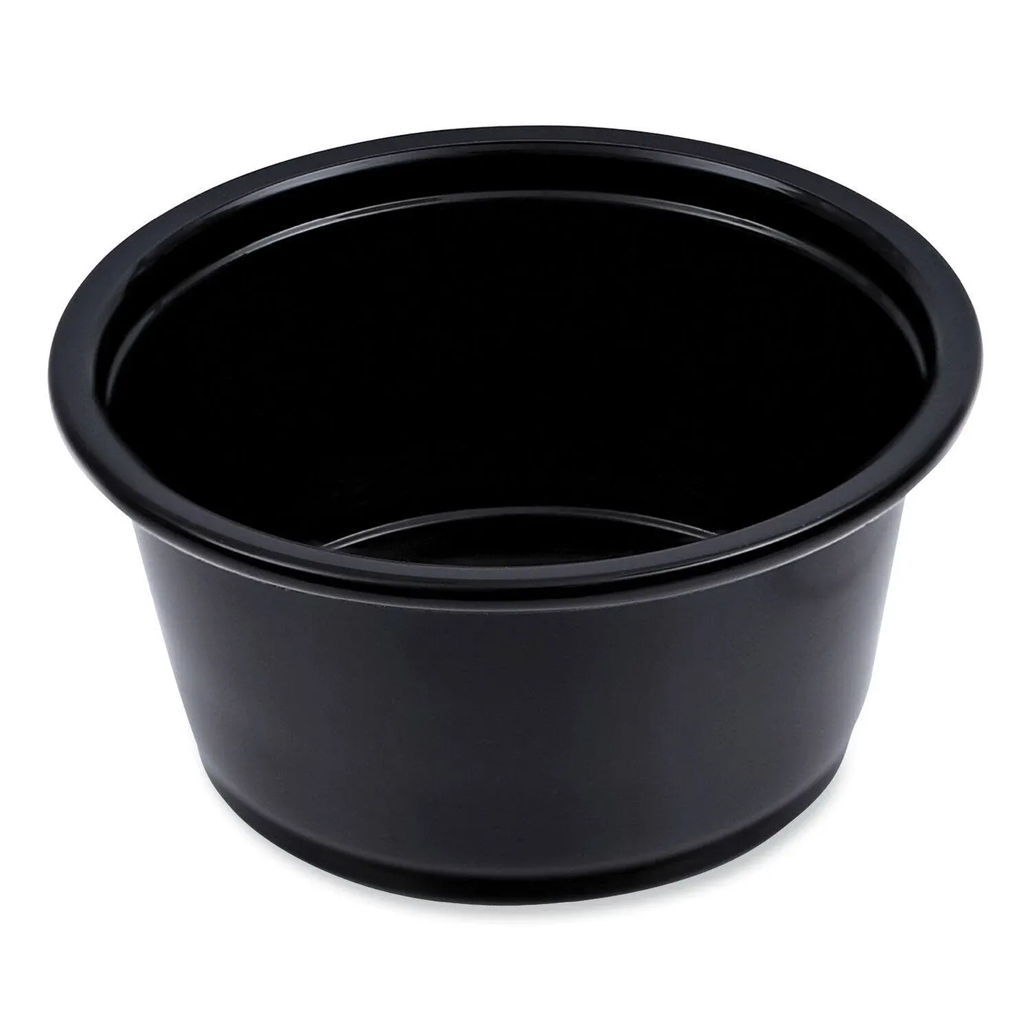 Boardwalk&#174; Souffle/Portion Cups, 2 oz, Black, 125/Sleeve, 20 Sleeves/Carton ;