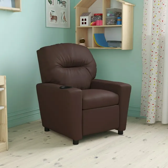 Emma + Oliver Kids Recliner with Cup Holder