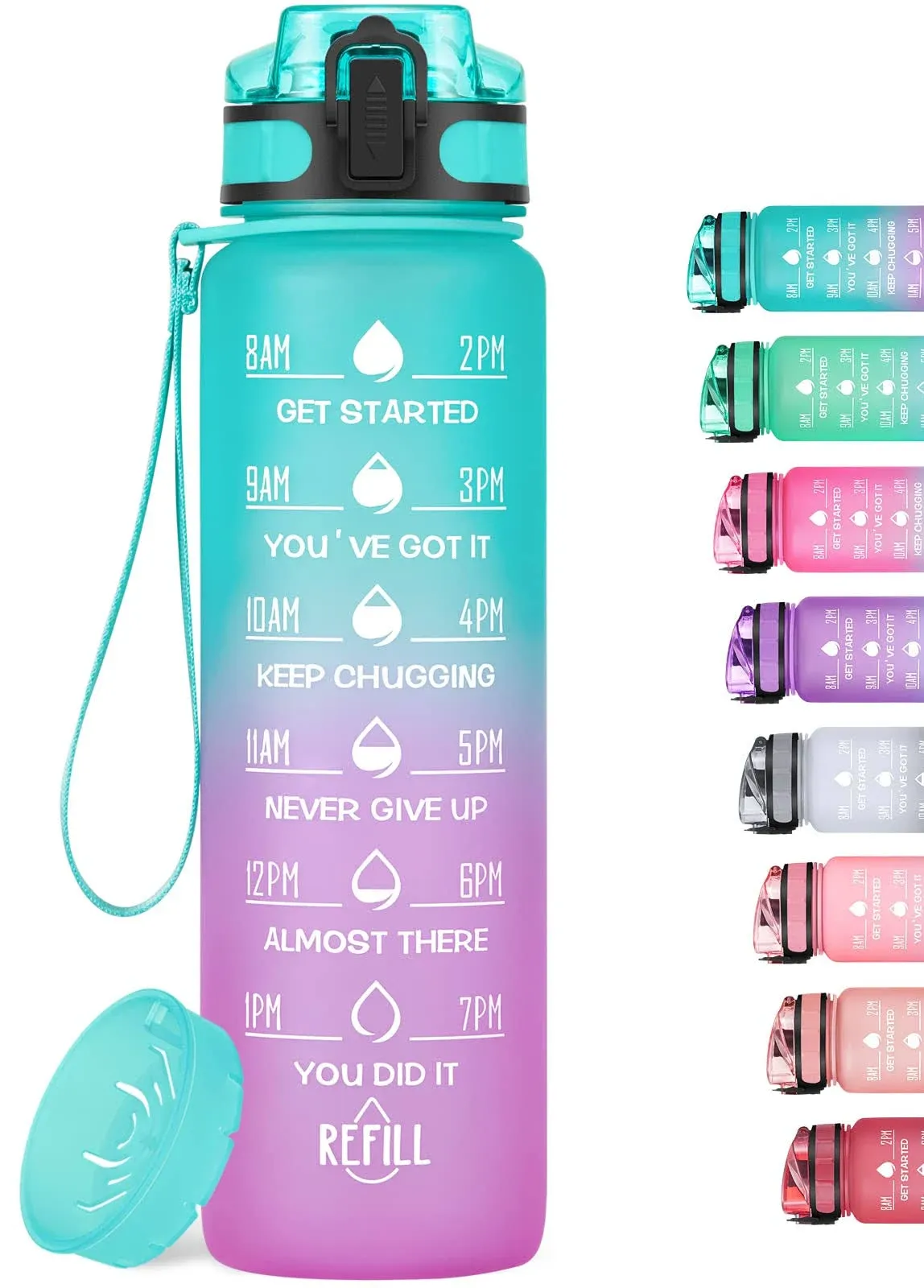 Live Infinitely Insulated Water Bottle with Time Marker BPA-Free 24 Oz Sunset