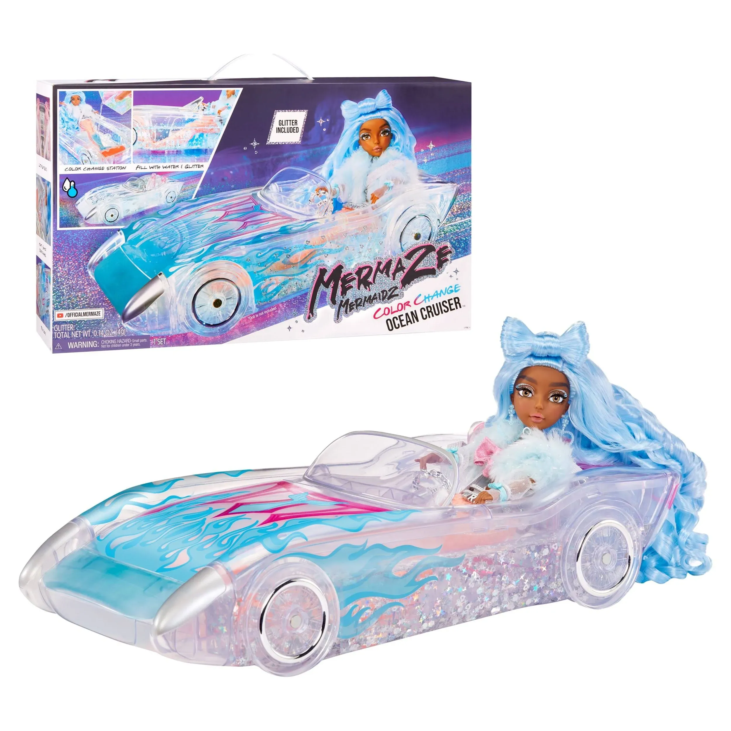 MERMAZE MERMAIDZ™ Ocean Cruiser Convertible Car with Color Change Decals