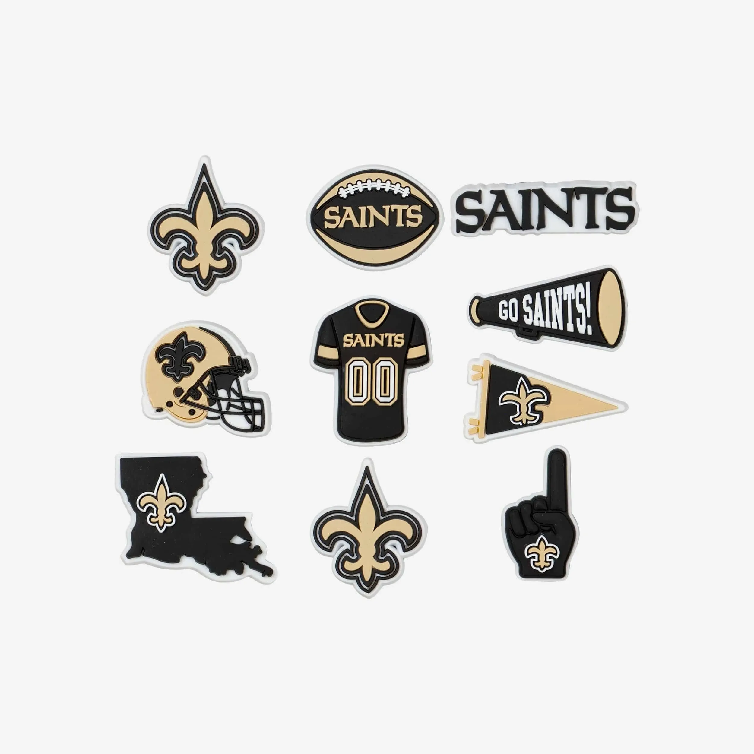 adult FOCO New Orleans Saints NFL 10 Pack Team Clog Charms