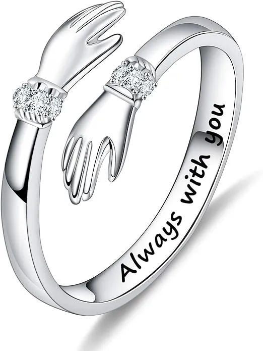 Girls Women Yesteel Hug Ring Mothers Day gifts