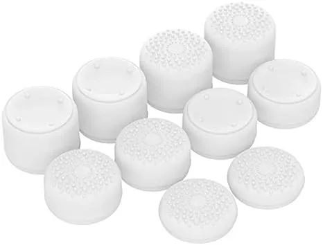 PlayVital White Ergonomic Thumbstick Grips for Nintendo Switch Pro for PS5 for ...