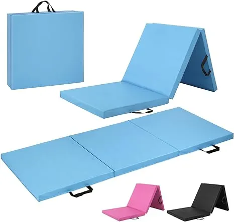 WF Athletic Supply Tri Fold Folding Exercise Mat with Carrying Handles, 1.5&#034; or