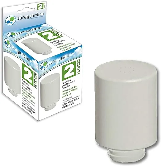 PureGuardian FLTDC20 Humidifier Demineralization Filter, Cartridge #2, 700 Hrs. Run Time, Prevents Release of Minerals Into Air, Fights White Dust, Easy Application to PureGuardian Humidifier