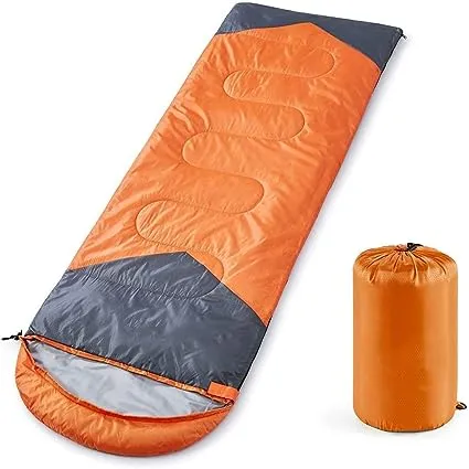 Oaskys - Saco de dormir para acampar, para 3 estaciones, clima cálido y fresco, verano, primavera, otoño, ligero, resistente al agua, para adultos y niños, equipo de campamento, viajes y al aire libre.