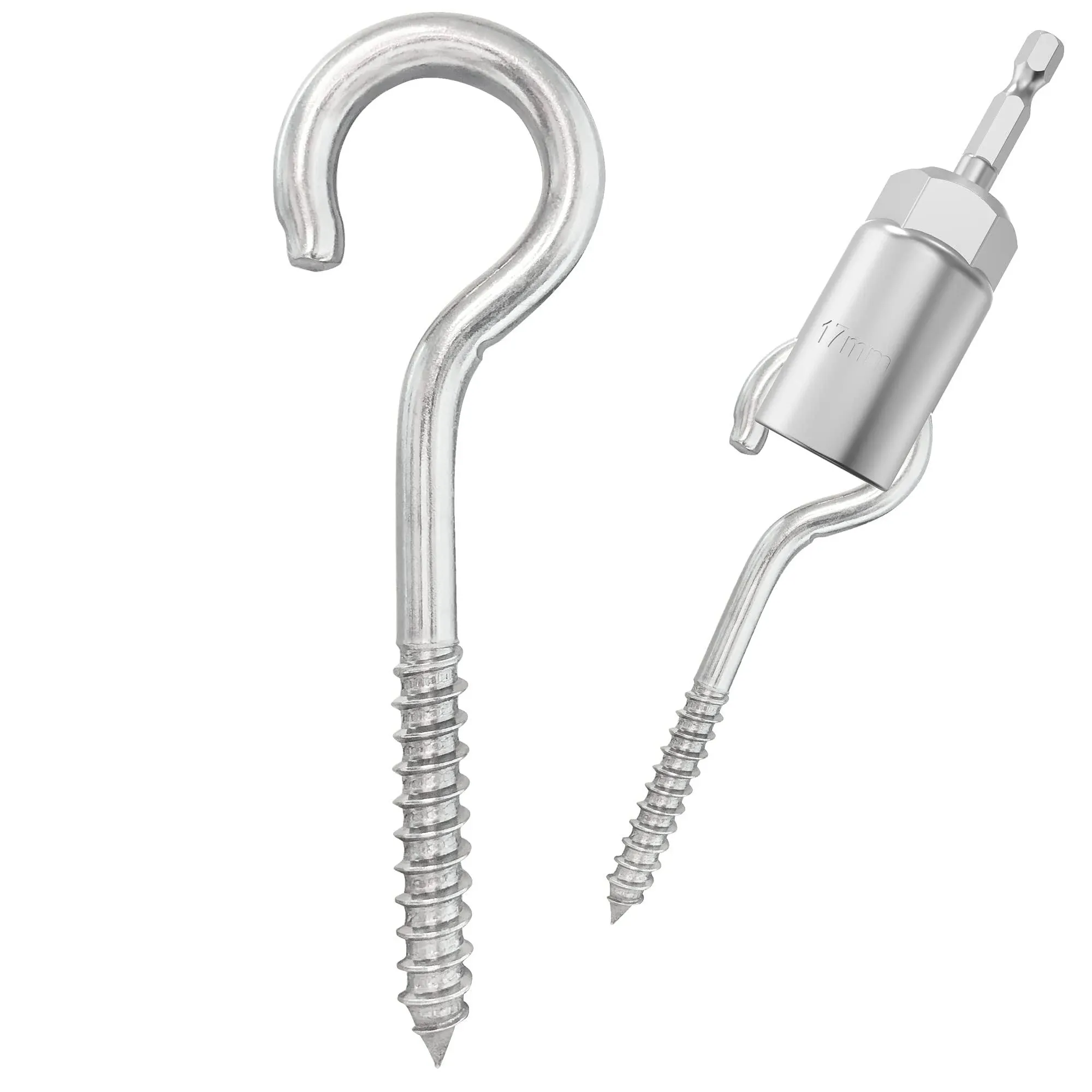 304 Stainless Steel Screwin Hooks Metal Hooks Heavyduty Screw Eye Hooks Wood 