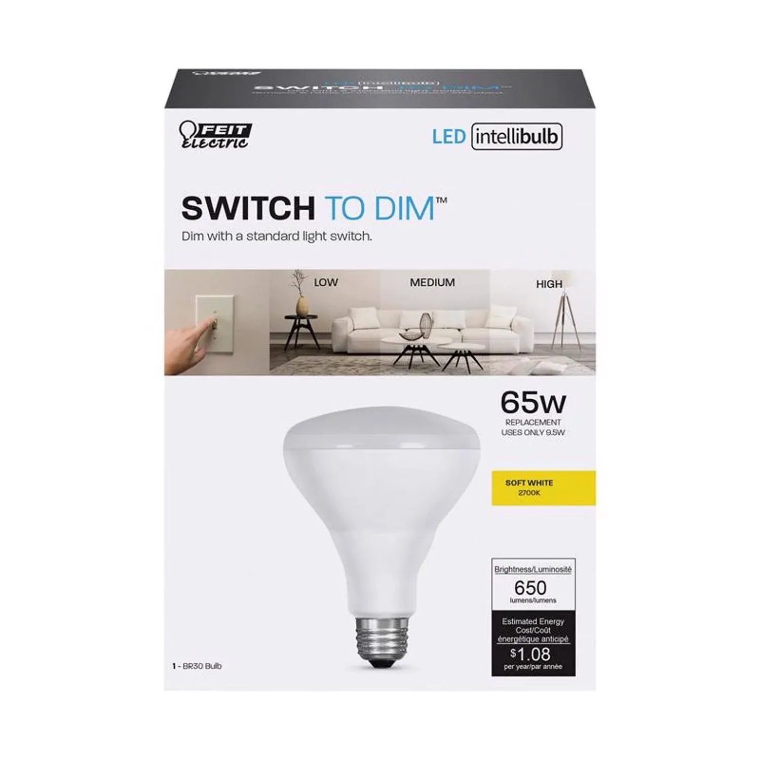 Feit Electric BR30 LED Bulb Soft White 65W