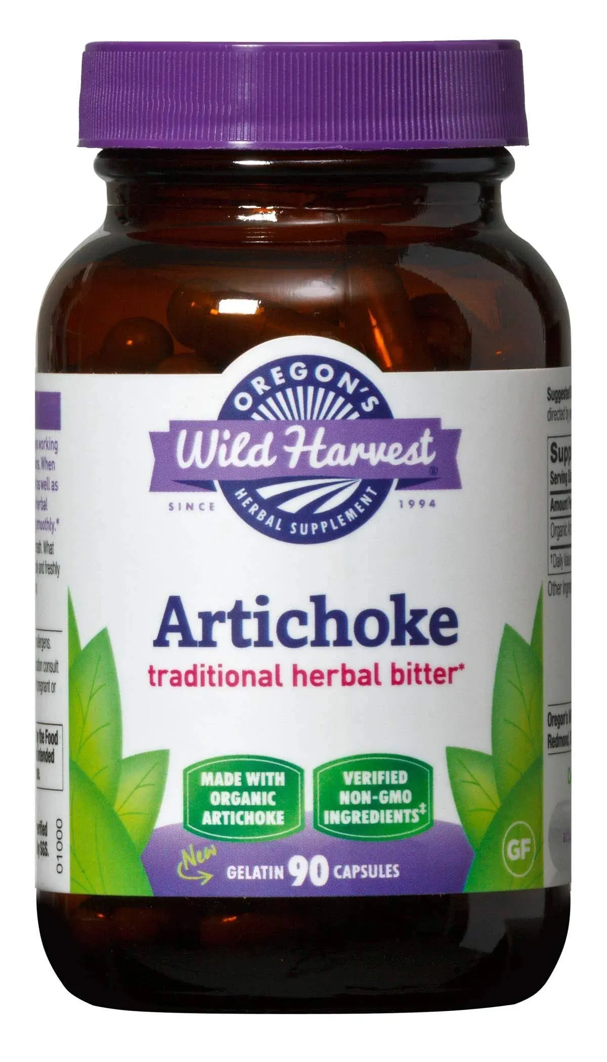 Oregon's Wild Harvest Artichoke Organic Herbal Supplement, 90 Count