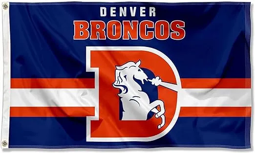 Denver Broncos Throwback Retro Vintage Logo Flag