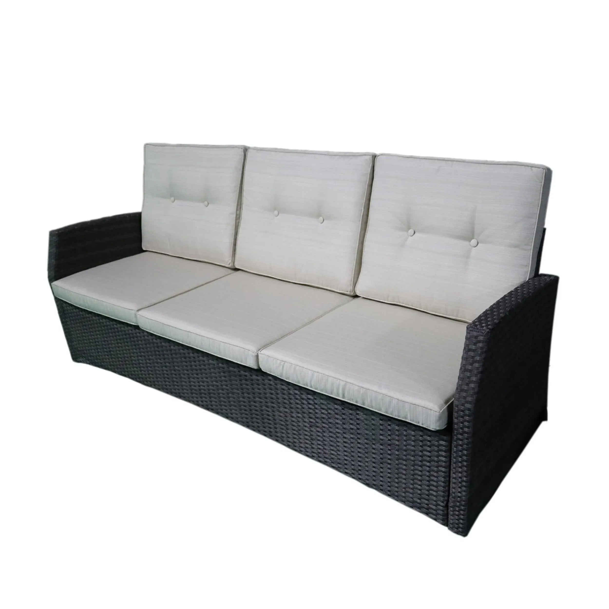 Sanger Outdoor 3 Seater Wicker Sofa by Christopher Knight Home - Brown/Beige