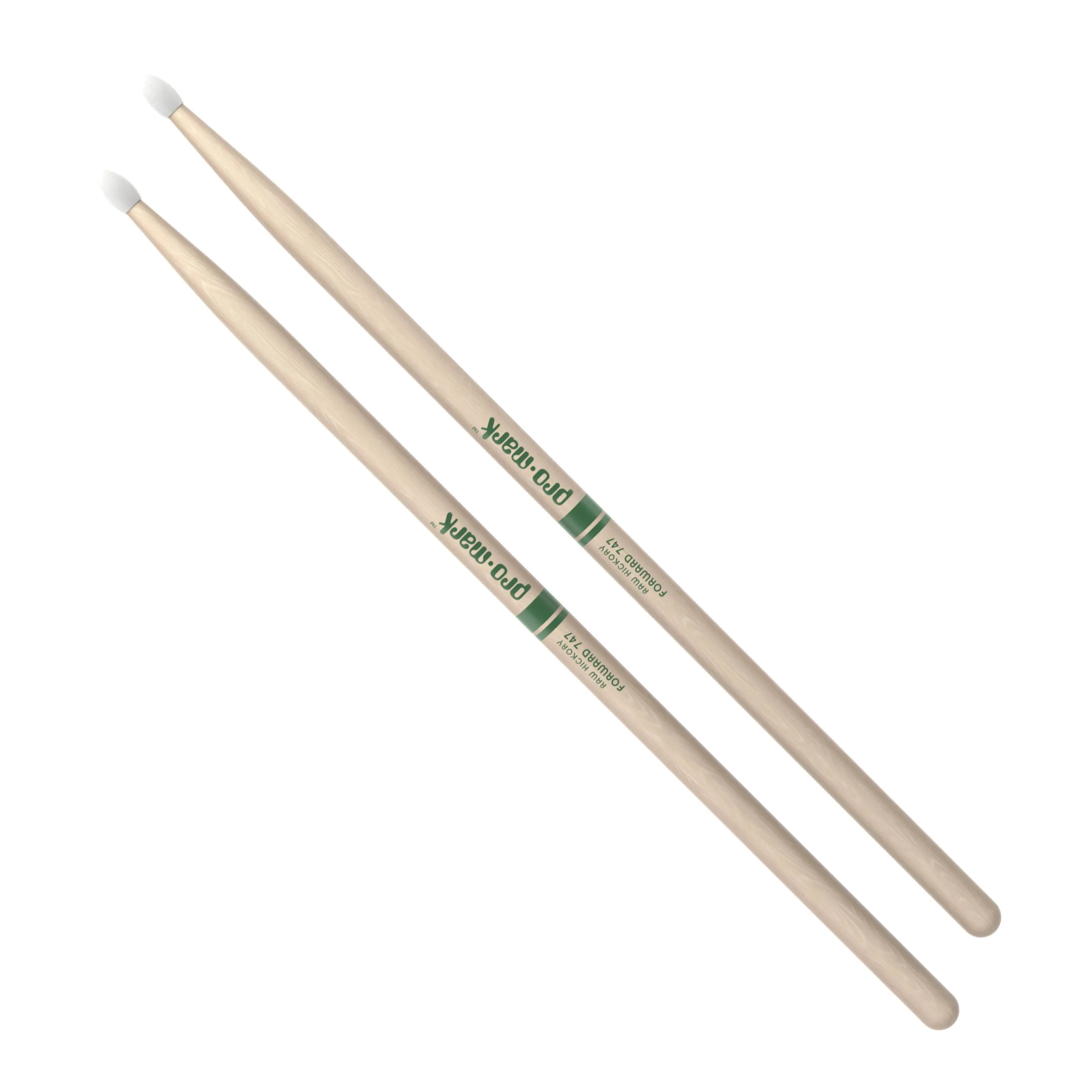 ProMark 747 American Hickory Drumsticks, Natural Nylon Tip