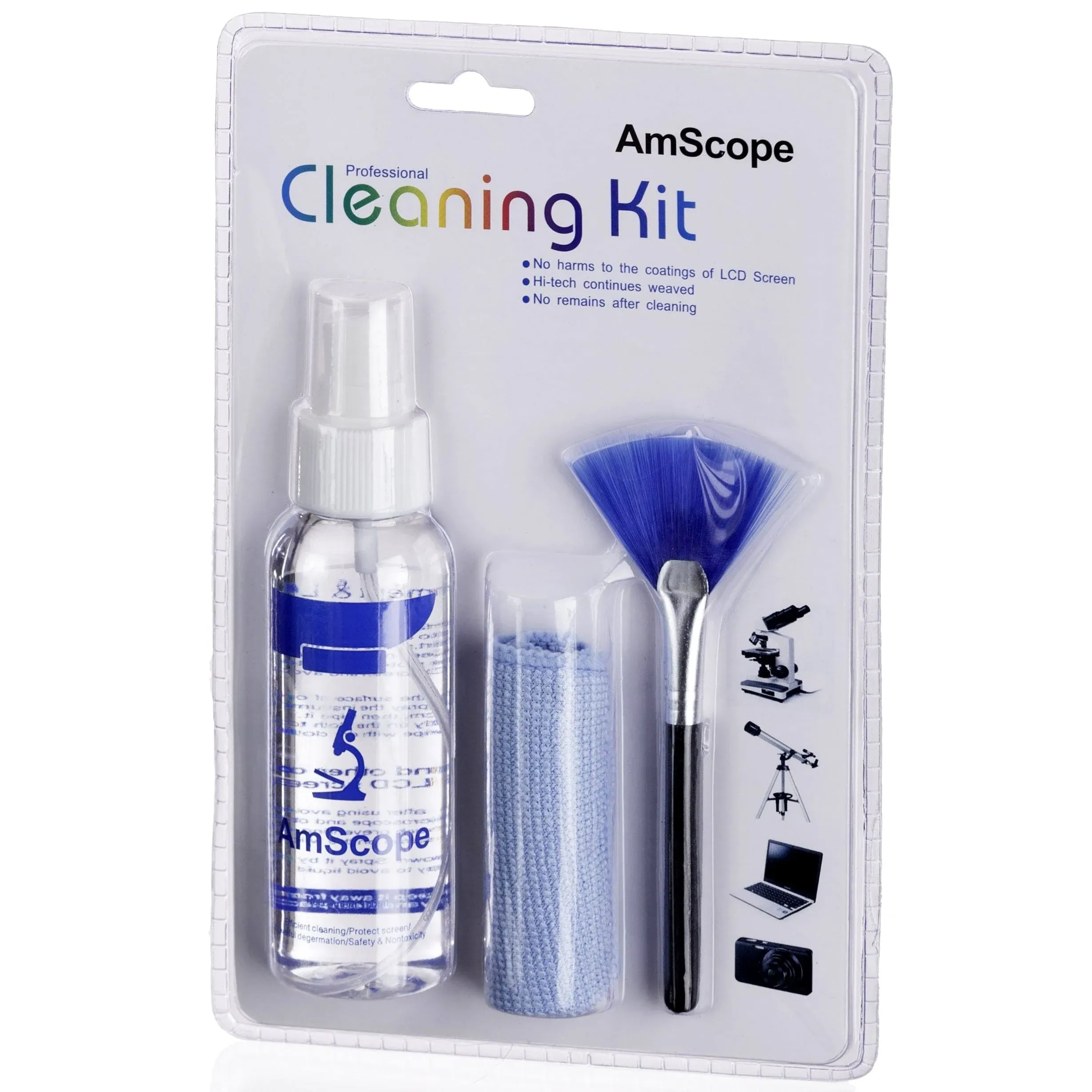 AmScope CK-I 3 in 1 LCD Professional Cleaning Kit for Laptop, TV, Monitor and Camera Lens