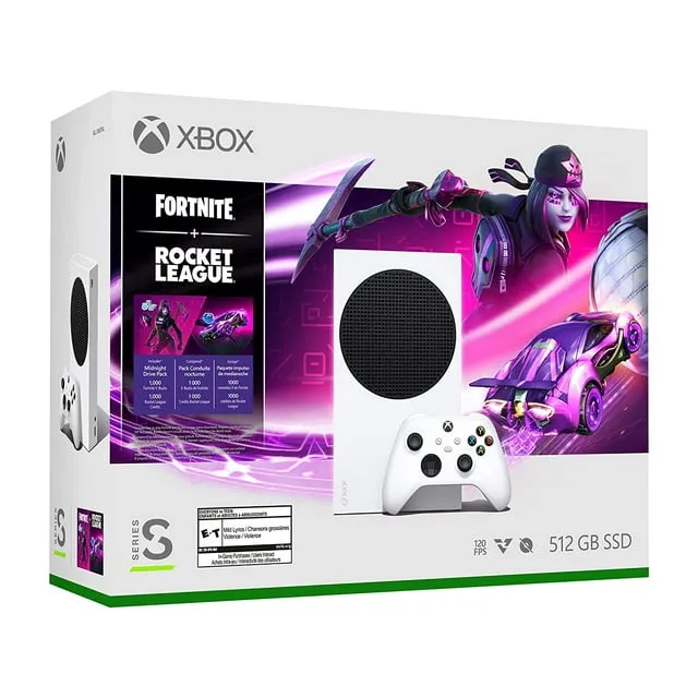 Microsoft Xbox Series S Fortnite & Rocket League Bundle Disc-free Gaming, White