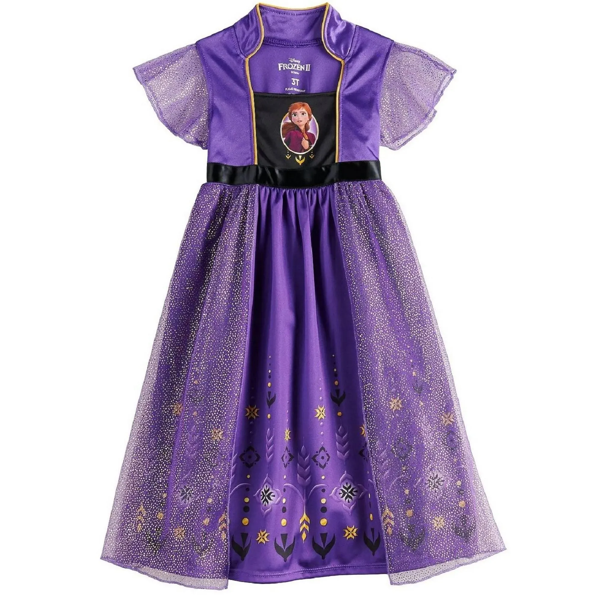 Disney Big Girls Frozen Nightgown Pajama Gown Dress Female Purple Size: 2T