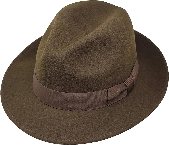 Swift - Lightweight Fedora - 100% Wool Felt - Crushable for Travel - Water Resistant - Snap Brim