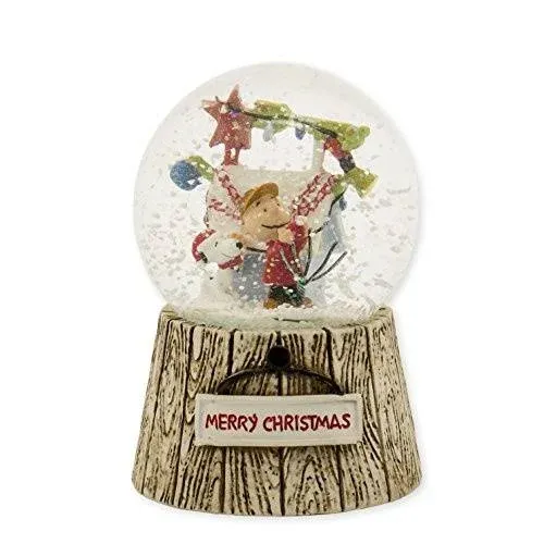 Roman Peanuts Charlie Brown and Snoopy Musical Snow Globe