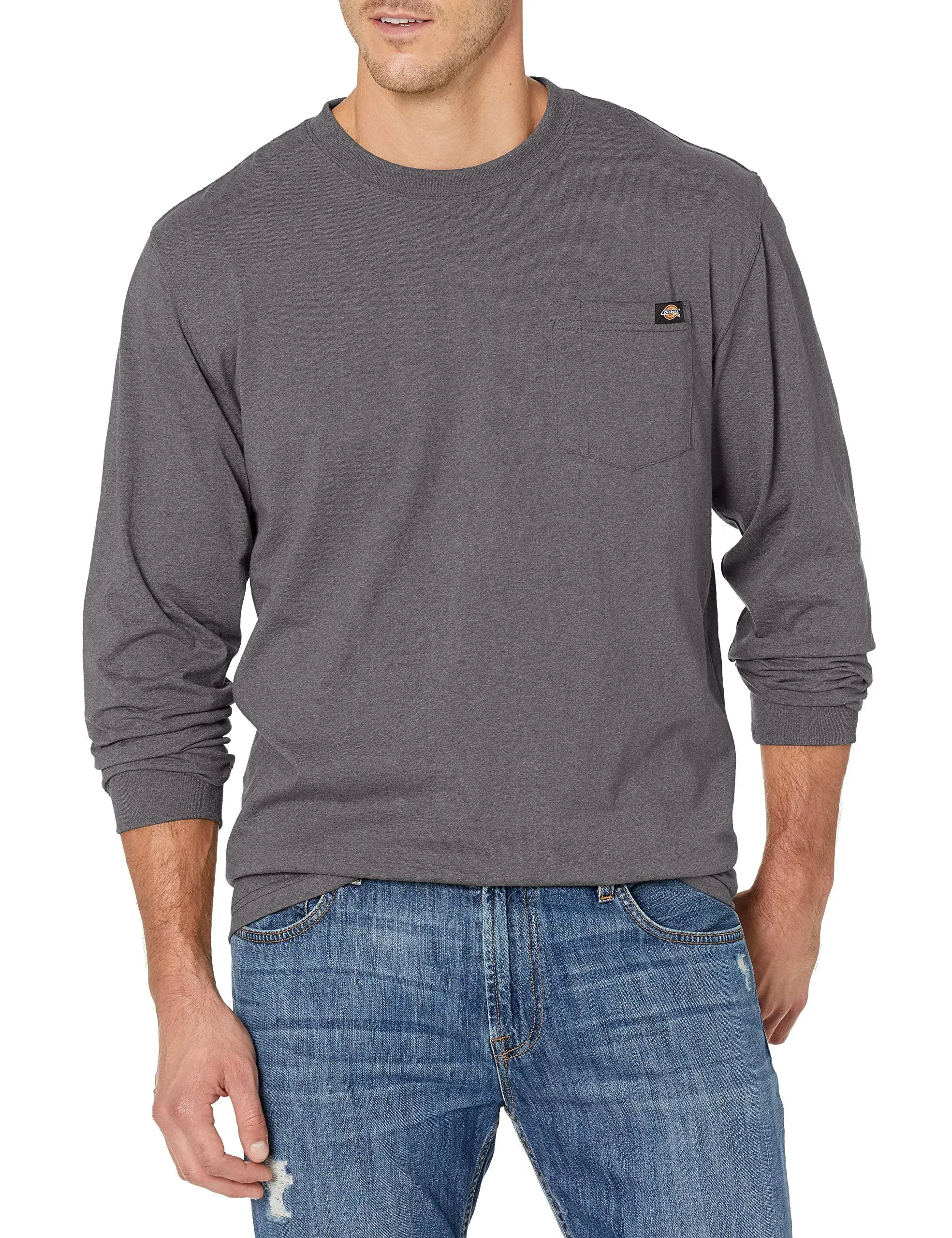 Dickies Men's Heavyweight Crew Neck Long Sleeve T-Shirt