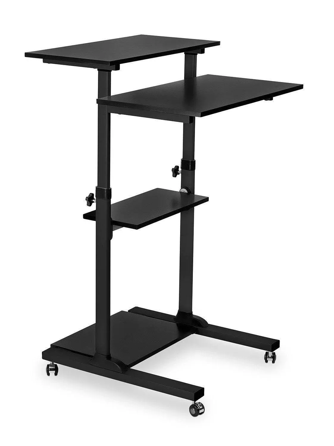 Mount-It! Height Adjustable Rolling Stand up Desk - Black