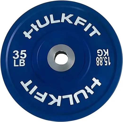 HulkFit 2-inch Sport Series Olympic Weight Plates Bumper Plates for Barbell Weightlifting Strength Training with Shock Absorbing Low Bounce Technology - Black & Multicolor