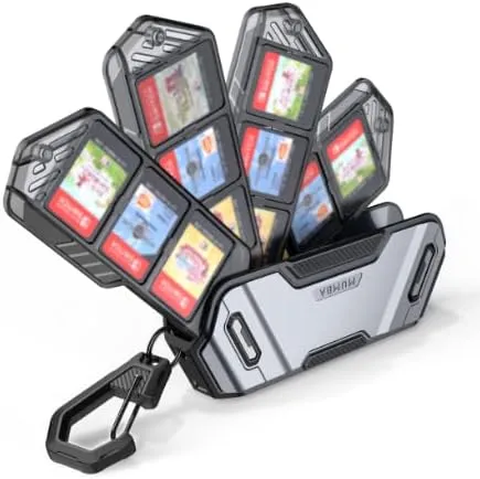 Mumba 12 Switch Game Card Case Holder for Nintendo Switch Game Cards, Portable and Exquisite Protective Hard Shell with 4 Layer Rotatable Holder for Nintendo Switch or OLED or Lite Games (Calx)