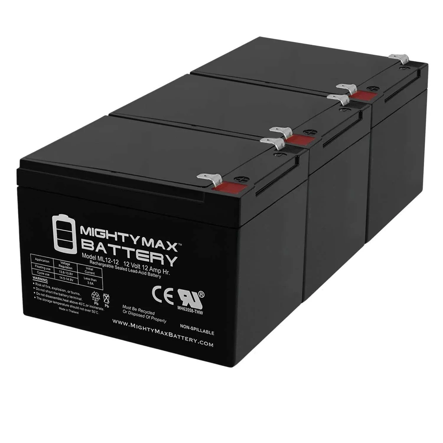 12V 12AH Battery for Pride Mobility Go-Go Ultra X 3-Wheel - 2 Pack