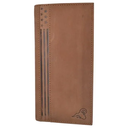 RFID Blocking Leather USA Checkbook & Register Cover Holder Case Slim Wallet For Men & Women