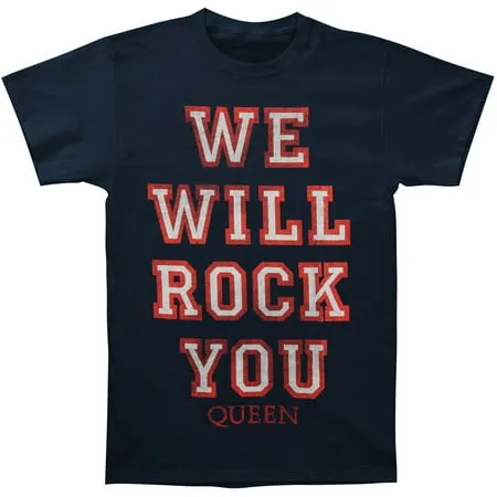 Men s Queen We Will Rock You On Dark Navy T-shirt X-Large Blue