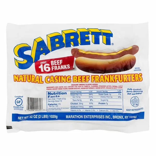 Sabrett Skinless Beef Frankfurters